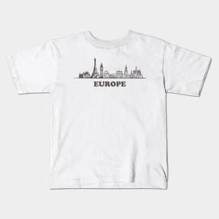 Europe sketch Kids T-Shirt